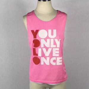 YOLO Retro Pink Mesh Tank Top